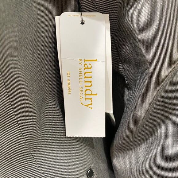 LAUNDRY by SHELLI SEGAL NWT Blazer Gray "Dark Sand" Turn Lock Clasp Size 8 - Picture 8 of 9